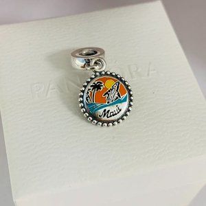 Pandora Hawaii Exclusive Maui Surfboard Ocean Beach Travel Dangle Charm Pendant